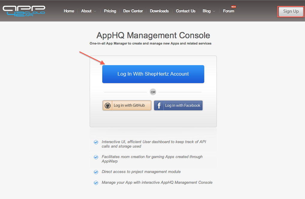 Register / Login to AppHQ Console